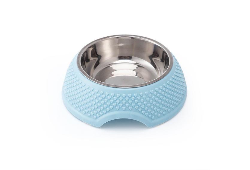 Letrungpet - Bát Ăn Đơn Lõi Inox Chó Mèo (Đính Vân Trái Tim)