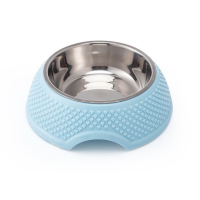 Letrungpet - Bát Ăn Đơn Lõi Inox Chó Mèo (Đính Vân Trái Tim)