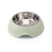 Letrungpet - Bát Ăn Đơn Lõi Inox Chó Mèo (Đính Vân Trái Tim)