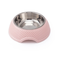 Letrungpet - Bát Ăn Đơn Lõi Inox Chó Mèo (Đính Vân Trái Tim)